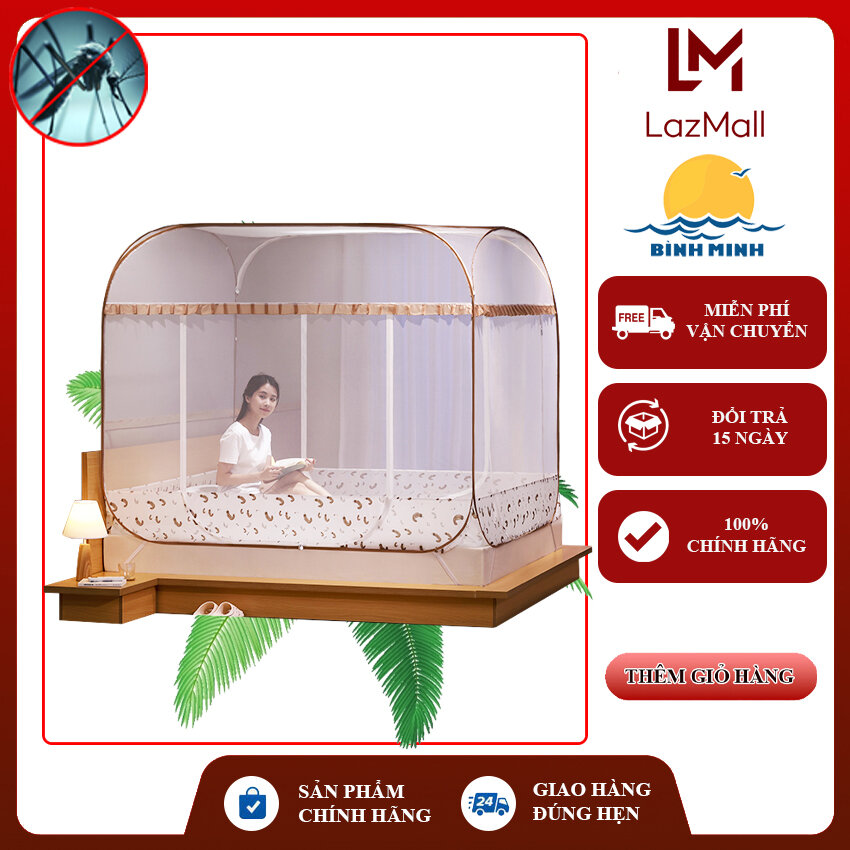 Mùng Chụp Tự Bung Cao Cấp Hàng Việt Nam Chống Muỗi Tốt Có Chân Viền - Bình Minh  [ màn chụp gấp gọn thông minh, màn ngủ chống muỗi, mùng xếp gọn thông minh ,mung xếp thông minh ]