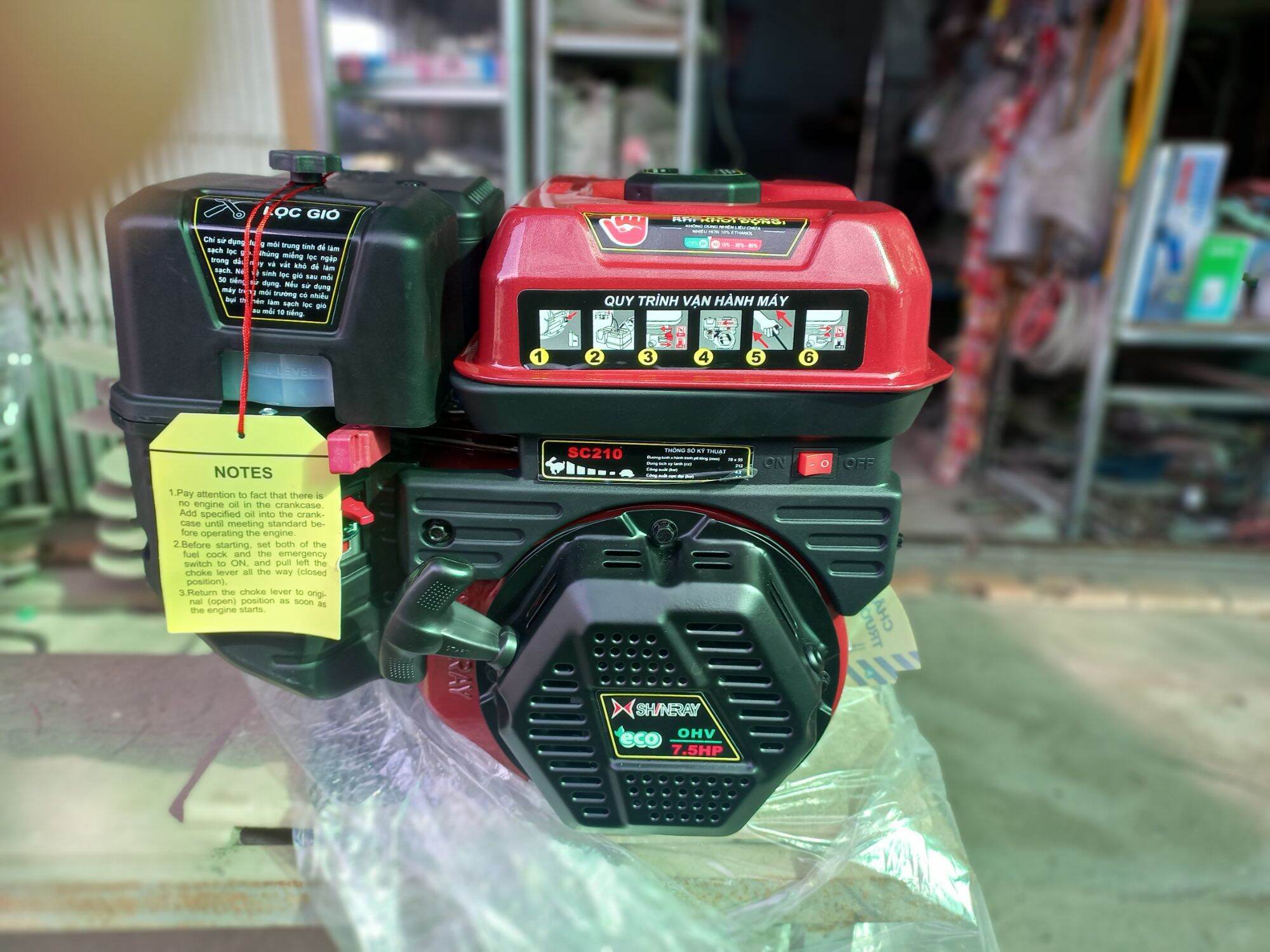 Máy nô-động cơ xăng hiệu shiray thái 7.5hp sn 210 cốt thẳng lh 0975880350