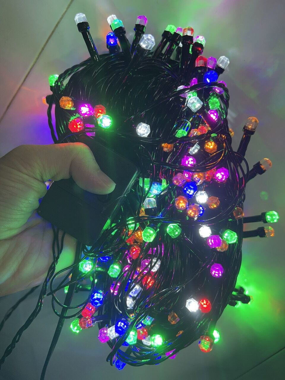 Dây đèn led trang trí nhiều màu 50m 200 bóng trang trí Lễ Tết, Noel siêu đẹp