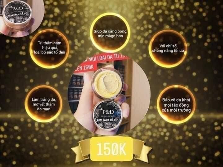 Kem face tổ yến p&d hỗ trợ làm trắng hồng da