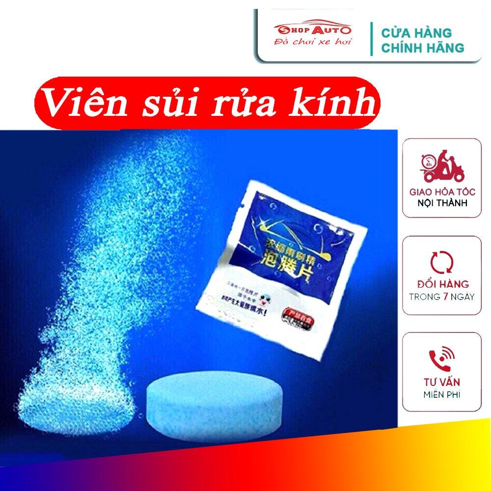 Viên sủi rửa kính ô tô - Combo gói 10 viên sủi rửa kính lái - Viên sủi pha nước rửa kính xe hơi siêu sạch - 1 viên sủi rửa kính lái pha 4 lít nước