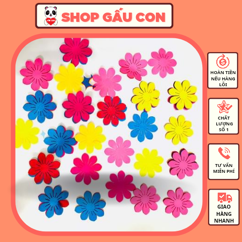 Góc mầm non hoa vải nỉ , tranh hình dập sẵn loại 7cm 10cm