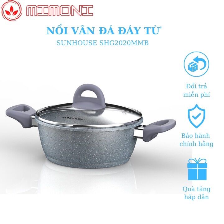 Nồi vân đá chống dính sunhouse 24cm shg2024mmb