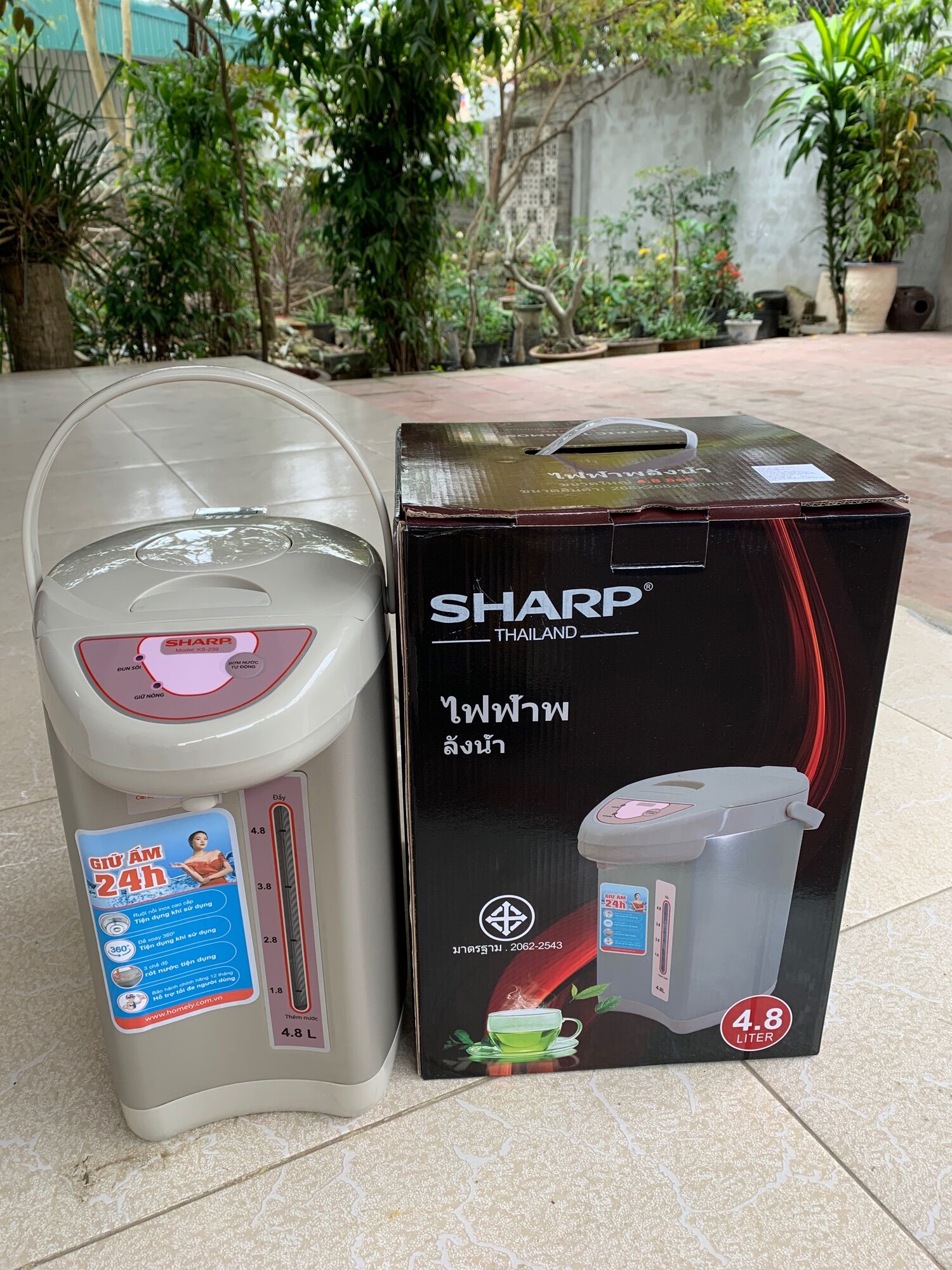 Phích điện sharp bình thủy điện sharp thái lan 4.8l