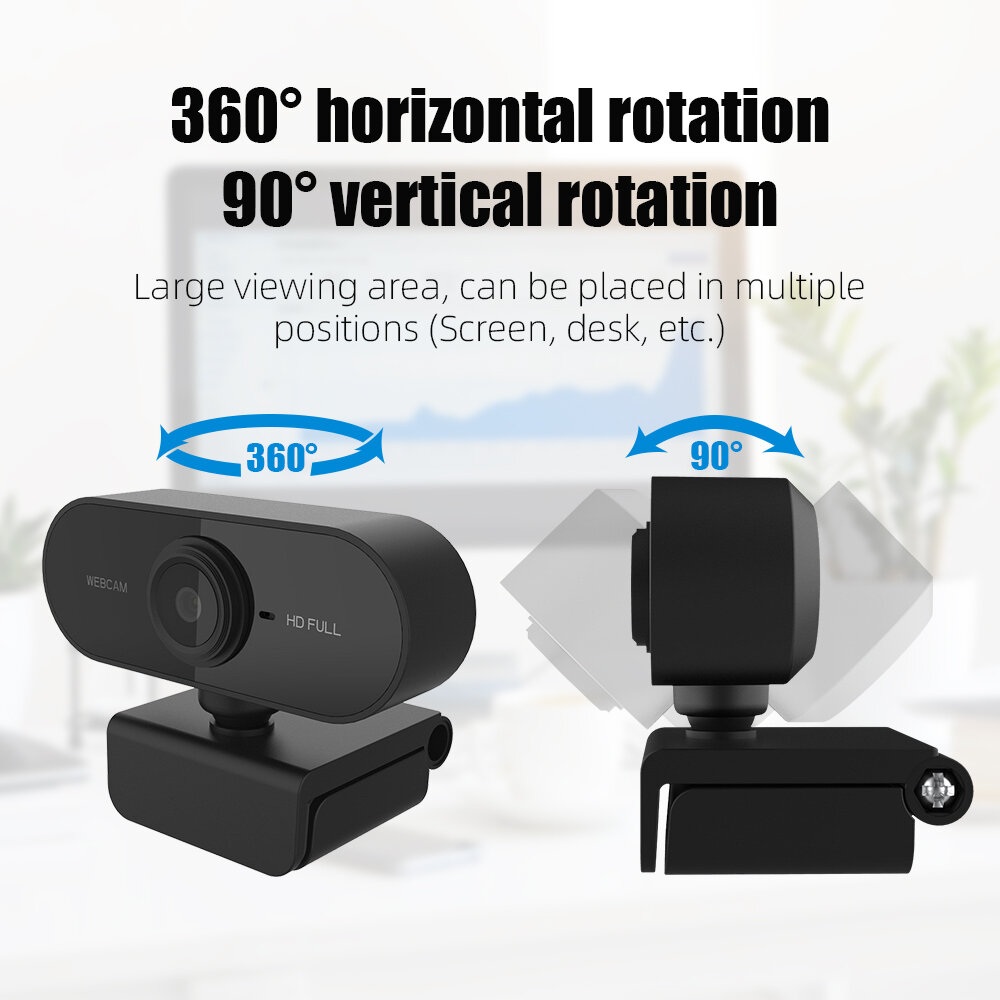 Computer Webcam 1080P Full HD Camera USB Computer Smart Camera for Laptops & Desktops & All in one Computers