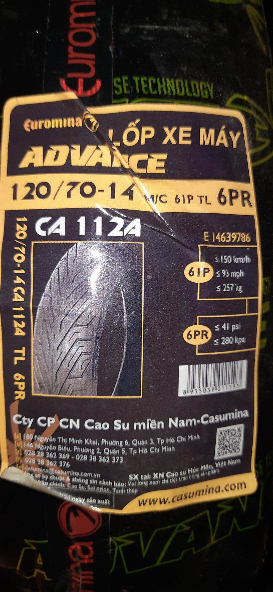 Lốp 120/70-14 dành cho pcx, nvx 155, nmax
