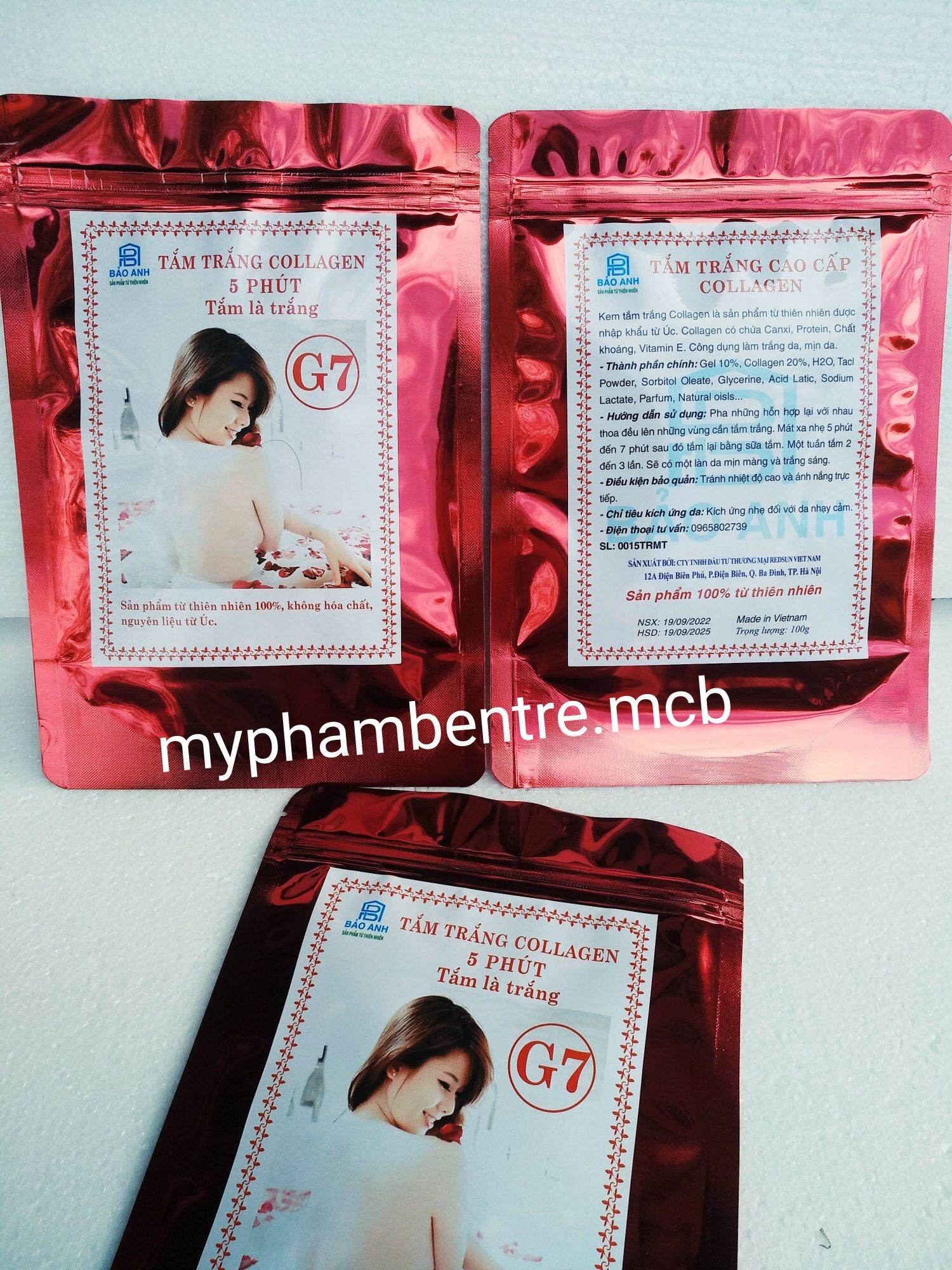 kem tắm trắng collagen 5 phút trắng g7 đỏ