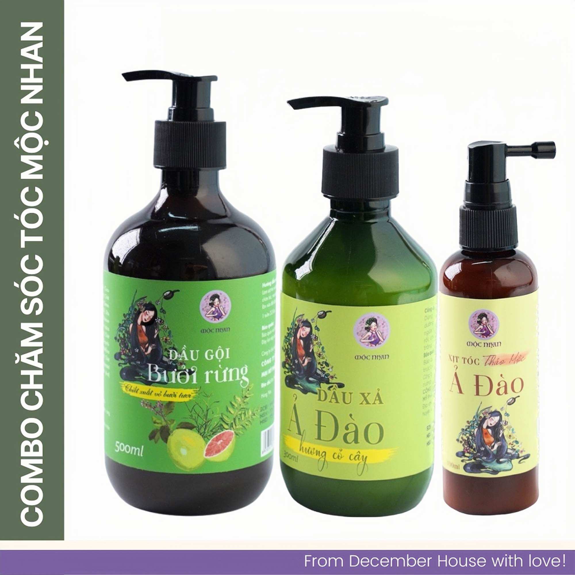 Combo chăm sóc tóc mộc nhan - sạch gàu giảm rụng kích mọc tóc