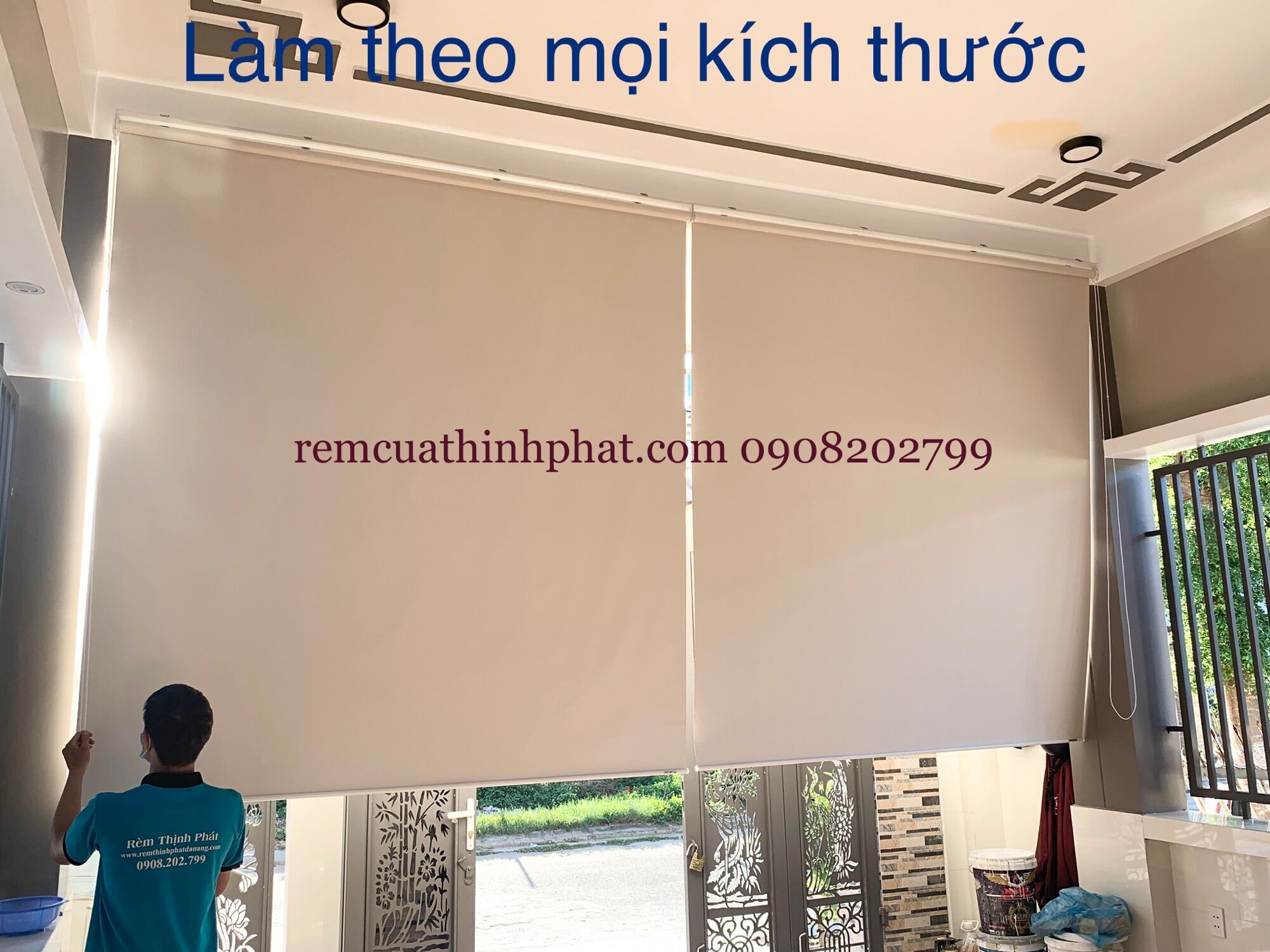 Màn rèm cuốn Thịnh Phát. Rèm cuốn chống nắng cửa sổ. Rèm cuốn cửa sổ nhiều kích thước. Màn cuốn cản nắng 100%.