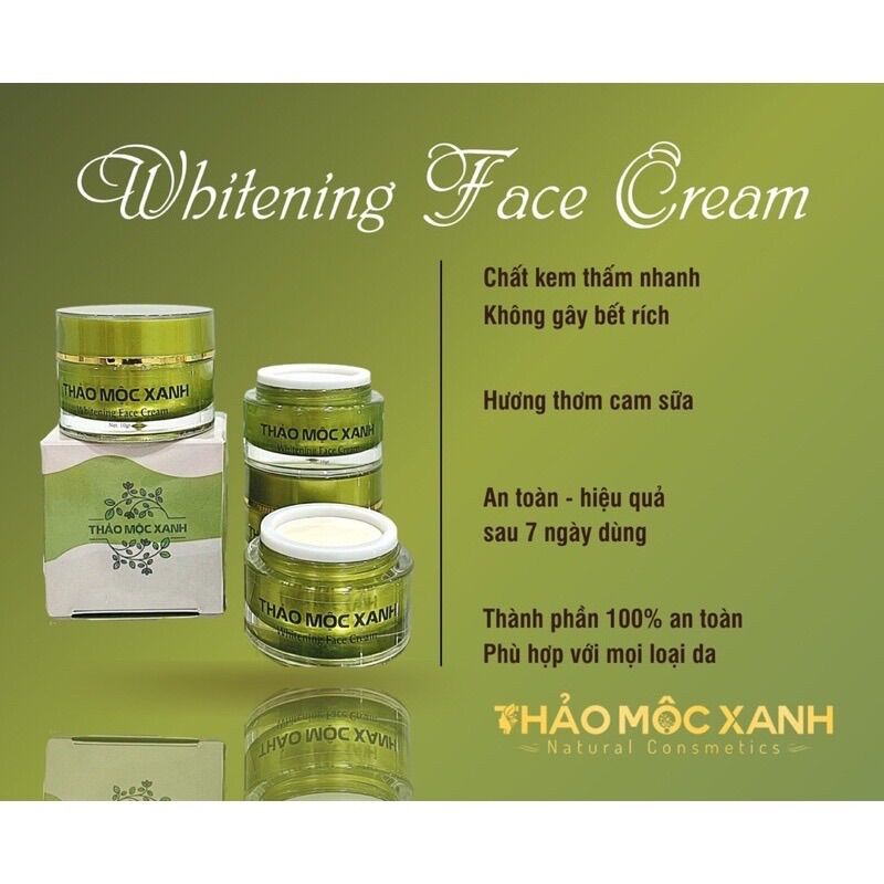 [Freeship] Kem Face Thảo Mộc Xanh - Dưỡng Trắng Da