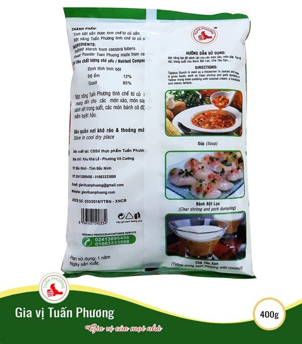 Bột năng Tuấn Phương dẻo, dai gói 400gr