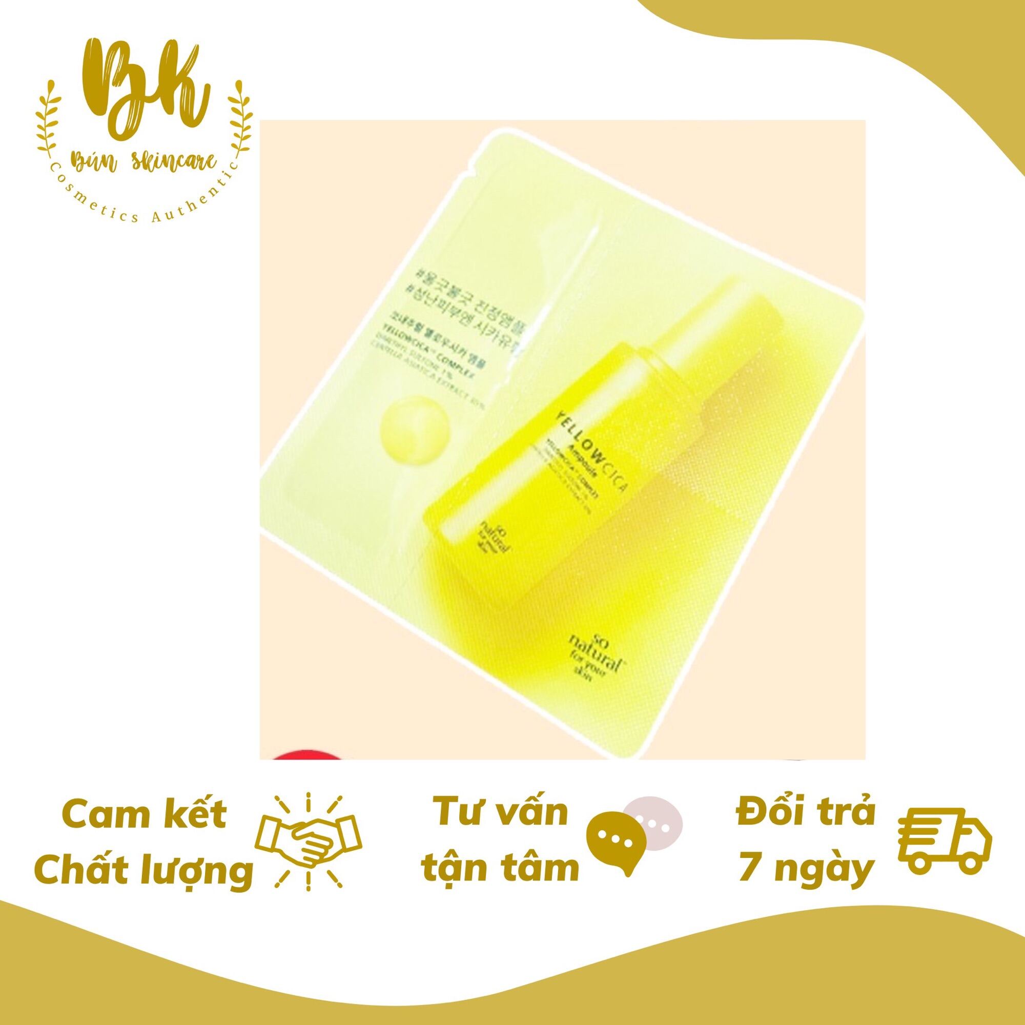 [Hcm]Tinh Chất Yellow Cica Serum Sample Dạng Gói So Natural (25Ml)