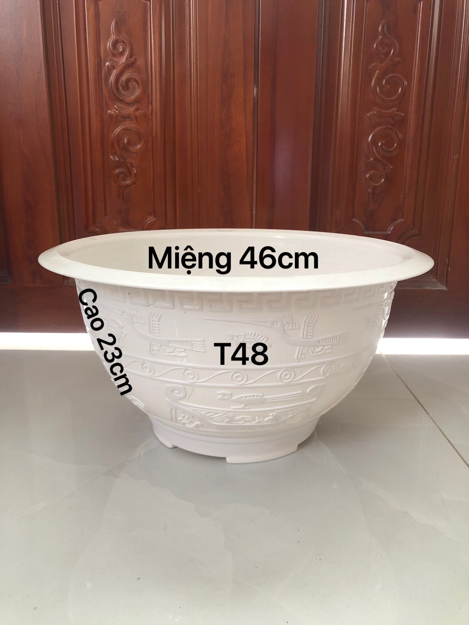 Chậu nhựa trồng cây 5 cái T48 màu trắng loại dày dặn