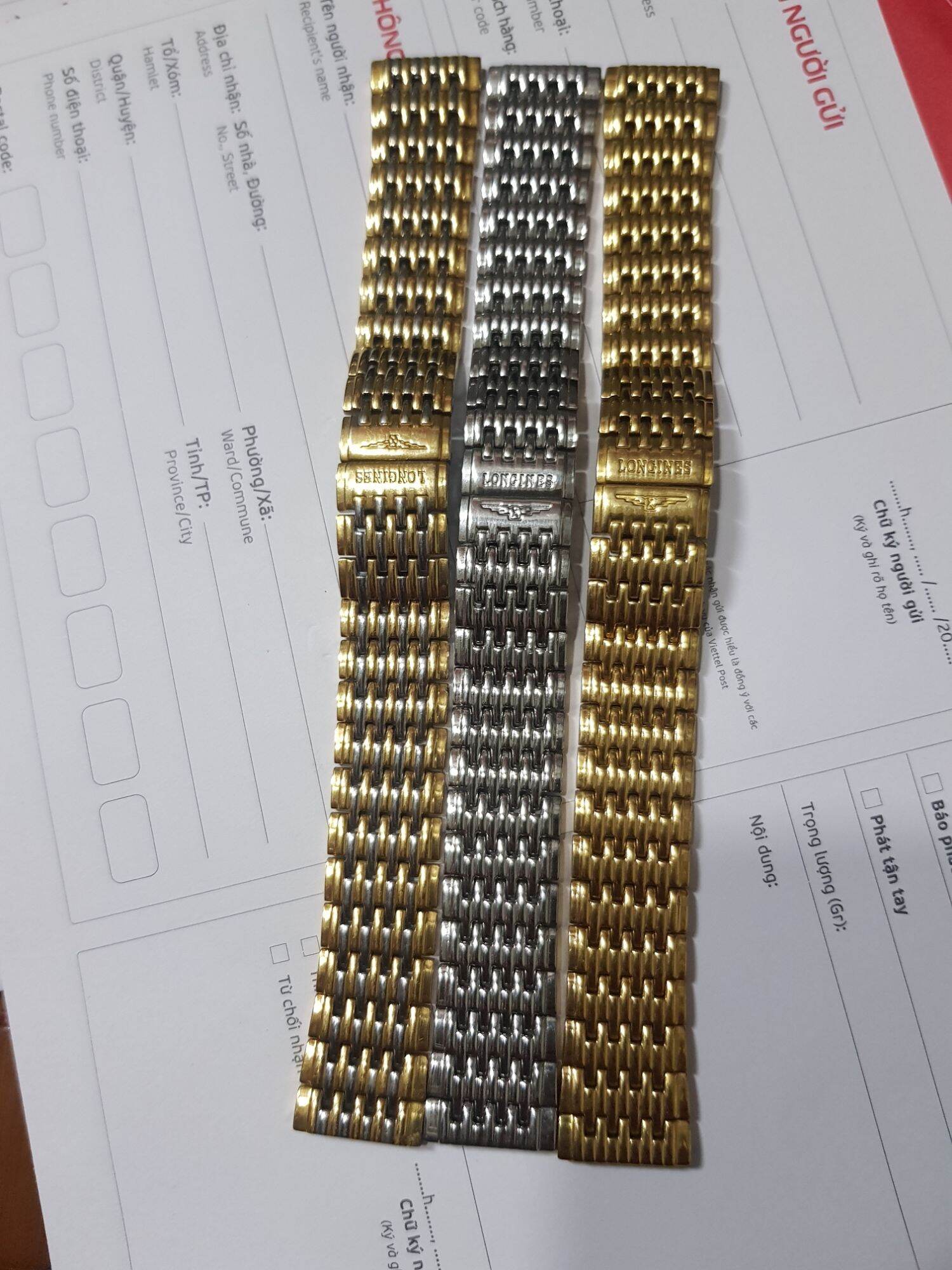 Dây đồng hồ longines đúc sezi đầu 18 mm.