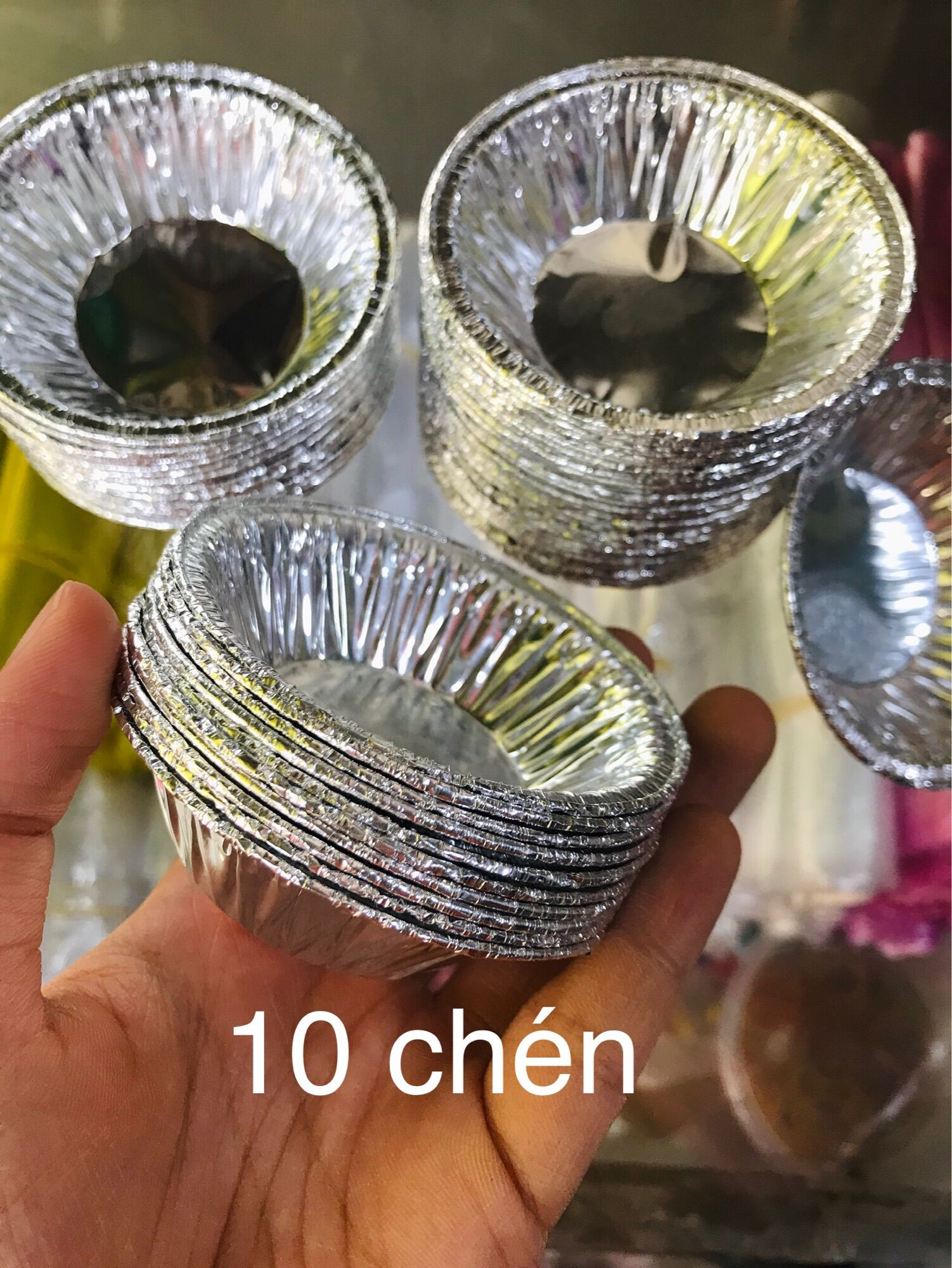 [Q11] Set 10-250 Chén Lá Bạc( tart trứng, nướng hàu, ốc, …)