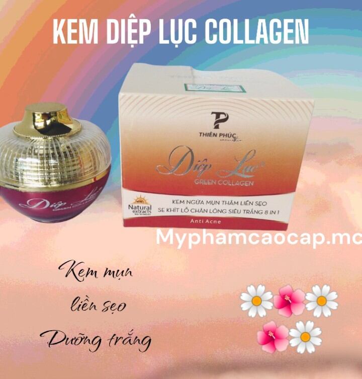 Kem diệp lục collagen mụn thâm trắng da 8g