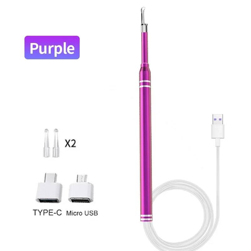 Thông minh tai sạch nội soi 5.5mm 3-trong-1 tai soi tai tai tai loại bỏ picker với 2 tai muỗng hỗ trợ android pc loại c
