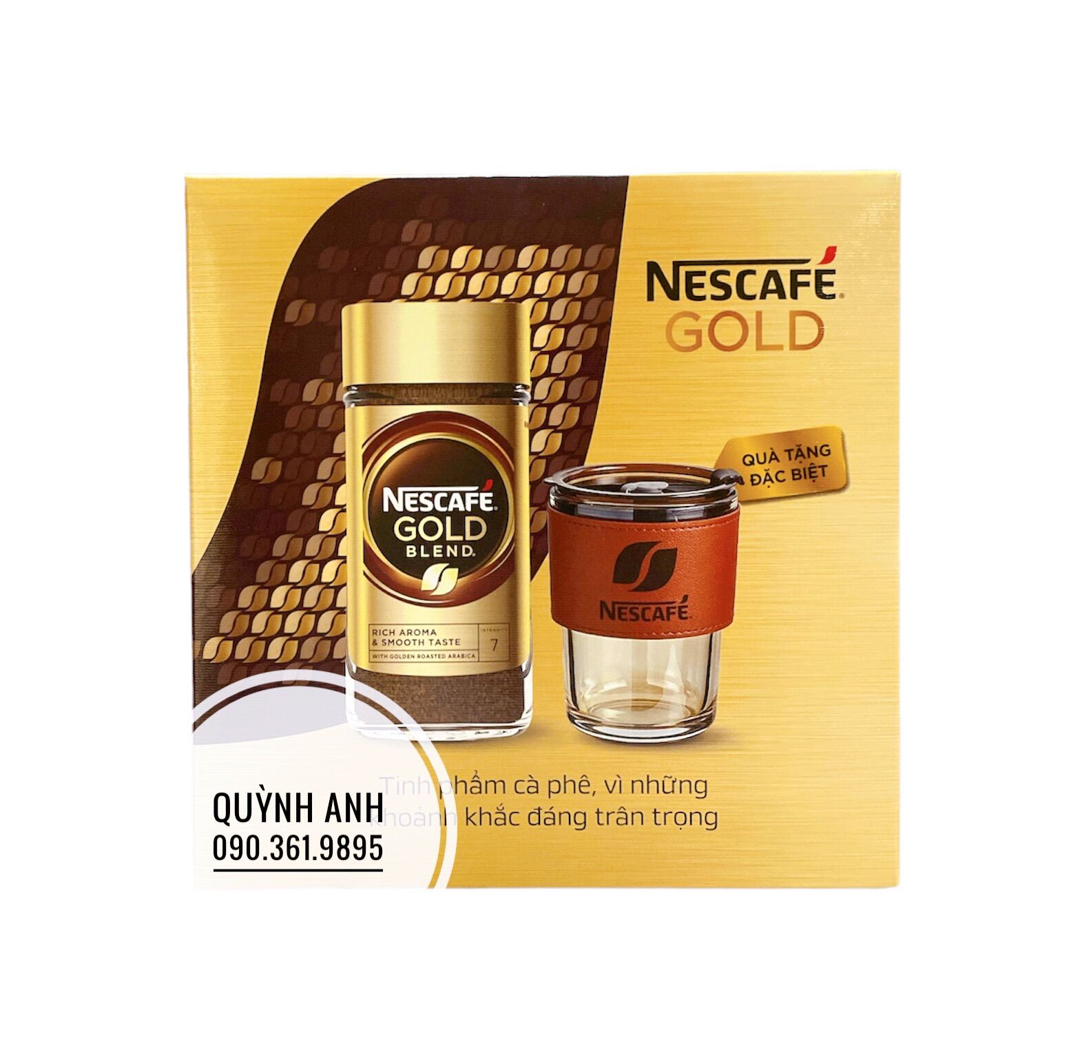 [Tặng ly cao cấp] Cà phê hòa tan cao cấp Nescafe Gold Blend hủ 200gr
