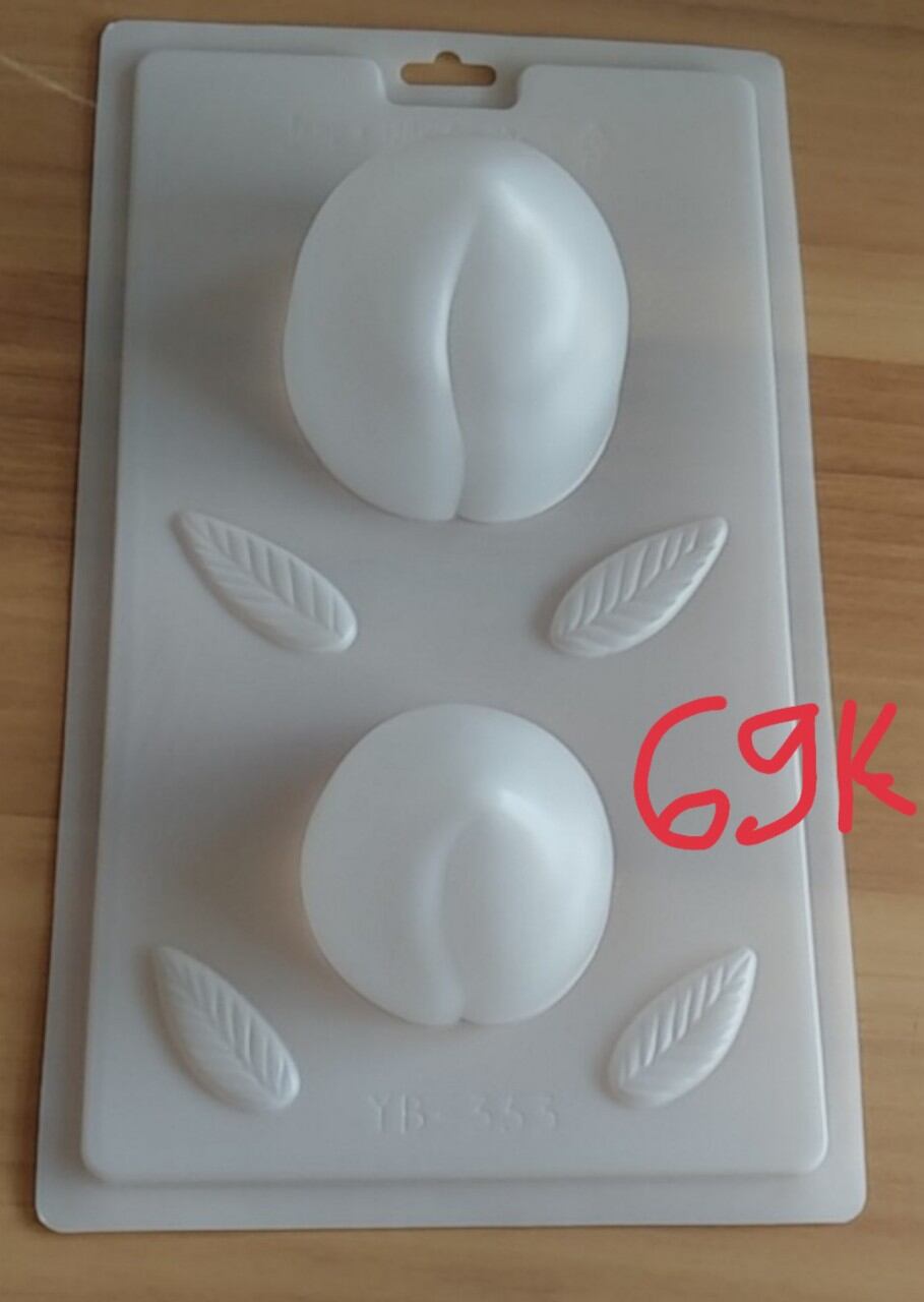 Khuôn rau câu vĩ đào 2 quả lớn nhỏ 7.5cm