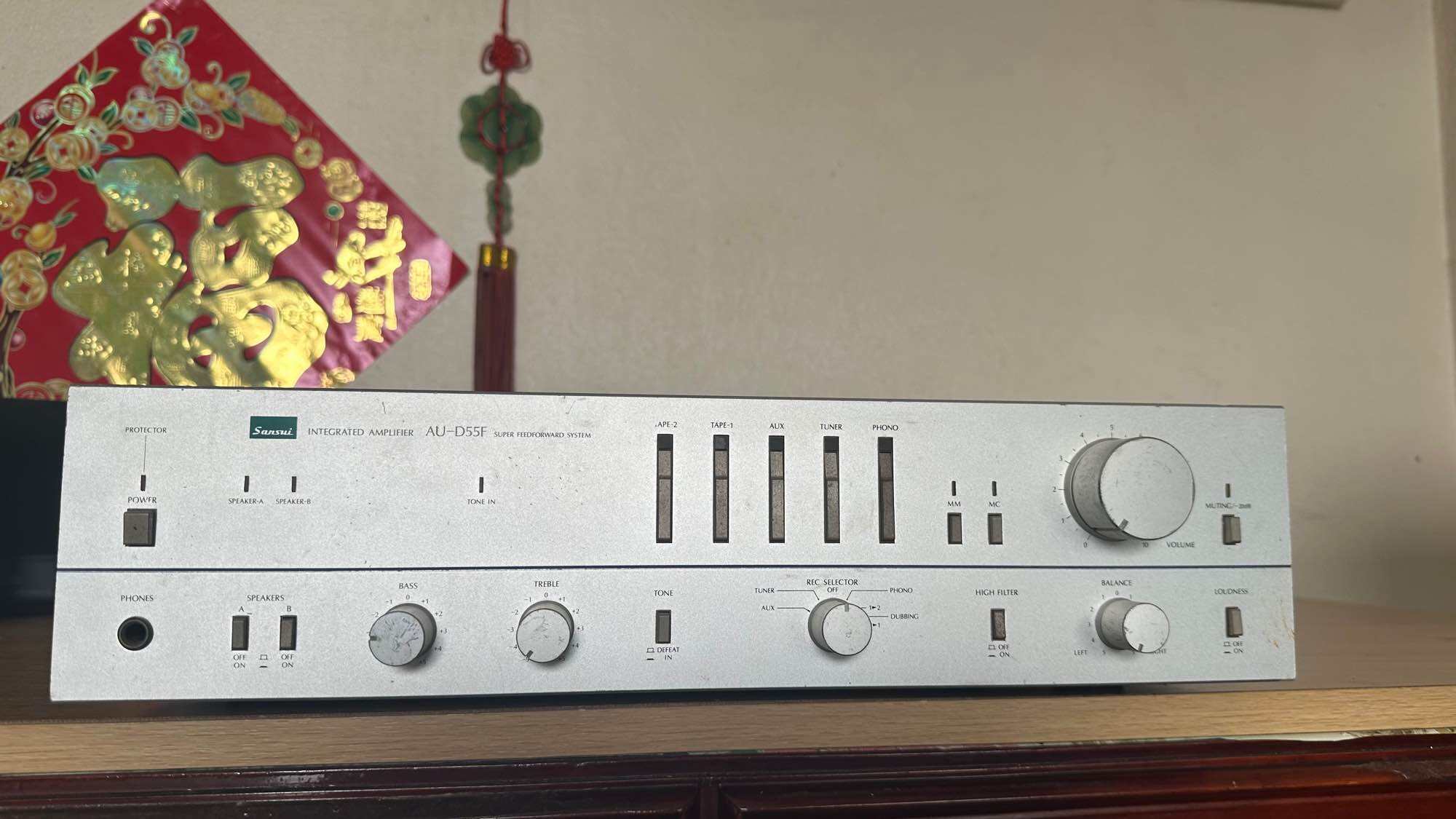 AMPLY SANSUI D55F ông hoàng nhạc xưa- hàng nội địa 110v 130w (sx 1981)  hàng cũ đẹp thanh lý dùng tố