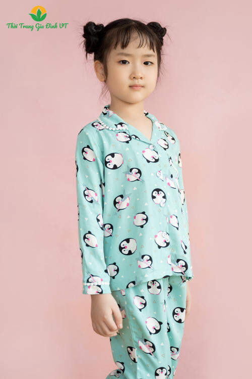[HCM]Đồ Bộ Pijama Lụa Bé Gái Quần Dài - M60