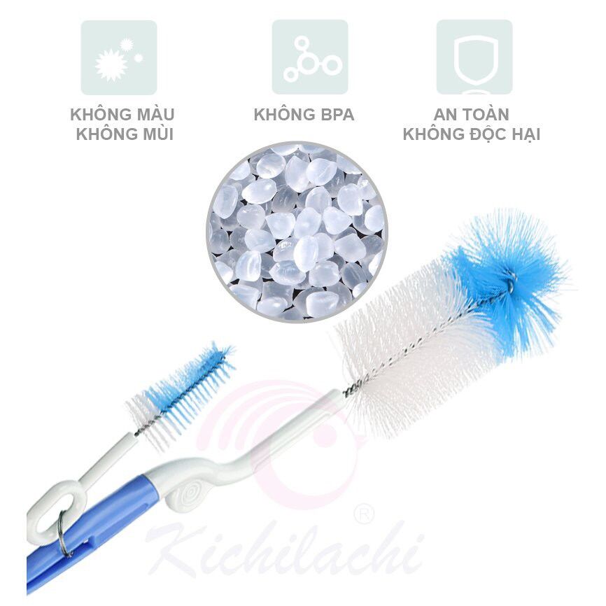 CỌ RỬA BÌNH SỮA VÀ NÚM TI KICHI 2 LOẠI MÚT VÀ CƯỚC