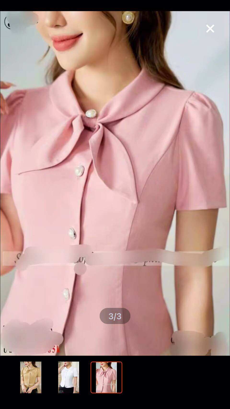 Áo công sở cổ nơ full size 730