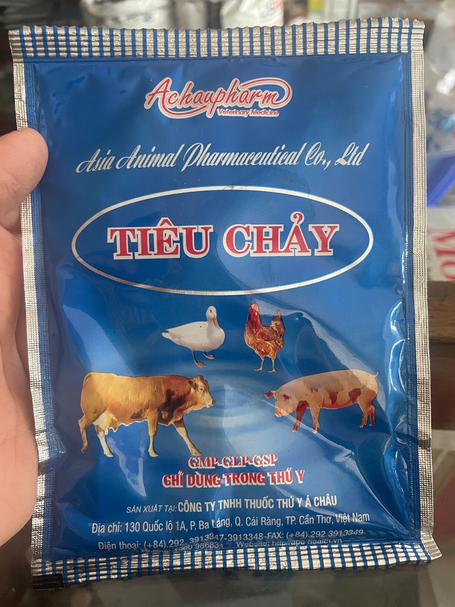 Tiêu chảy 100gr bệnh đường ruột, đường tiêu hoá, tiêu chảy, phân xanh, phân trắng, ăn không tiêu trên gia súc, gia cầm