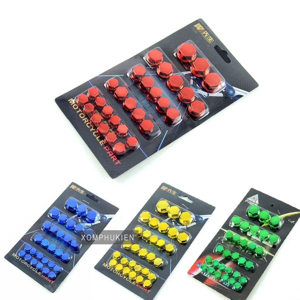 [HCM]Chụp Ốc Màu Trang Trí Xe Máy [ 1 Bộ 30 cái ]