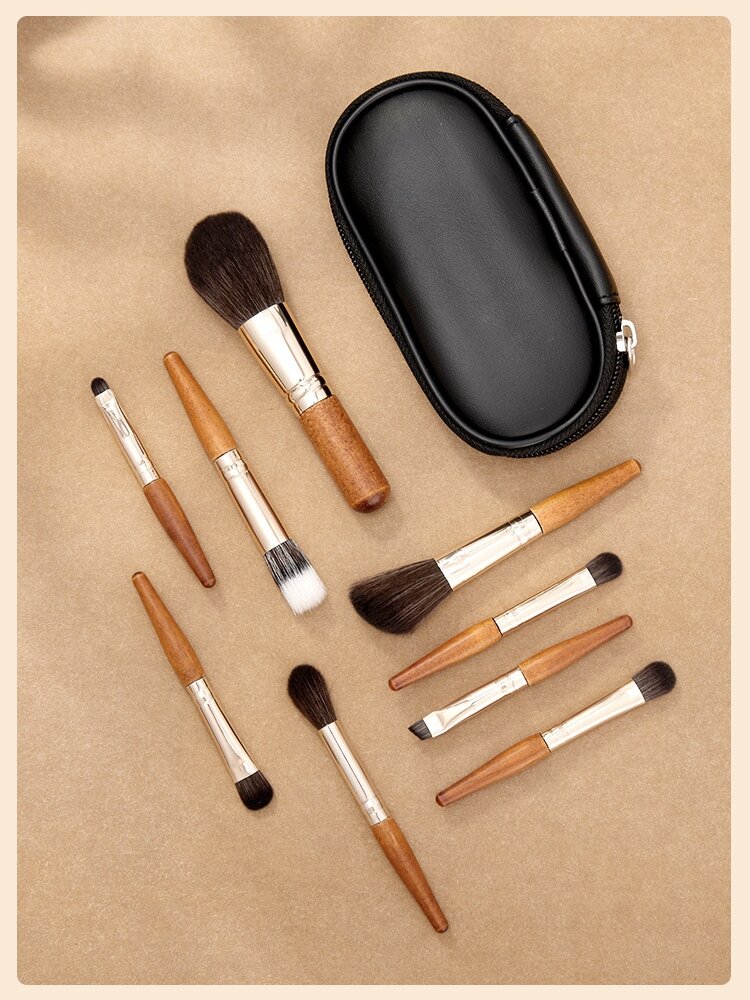 Bộ Chổi Trang Điểm Mini Du Lịch Cầm Tay Bọt Biển Nhỏ Dùng Cho Người Mới Bắt Đầu Chổi Phấn Phủ Chổi Định Hình Chổi Tô Màu Chổi Trang Điểm Cầm Tay