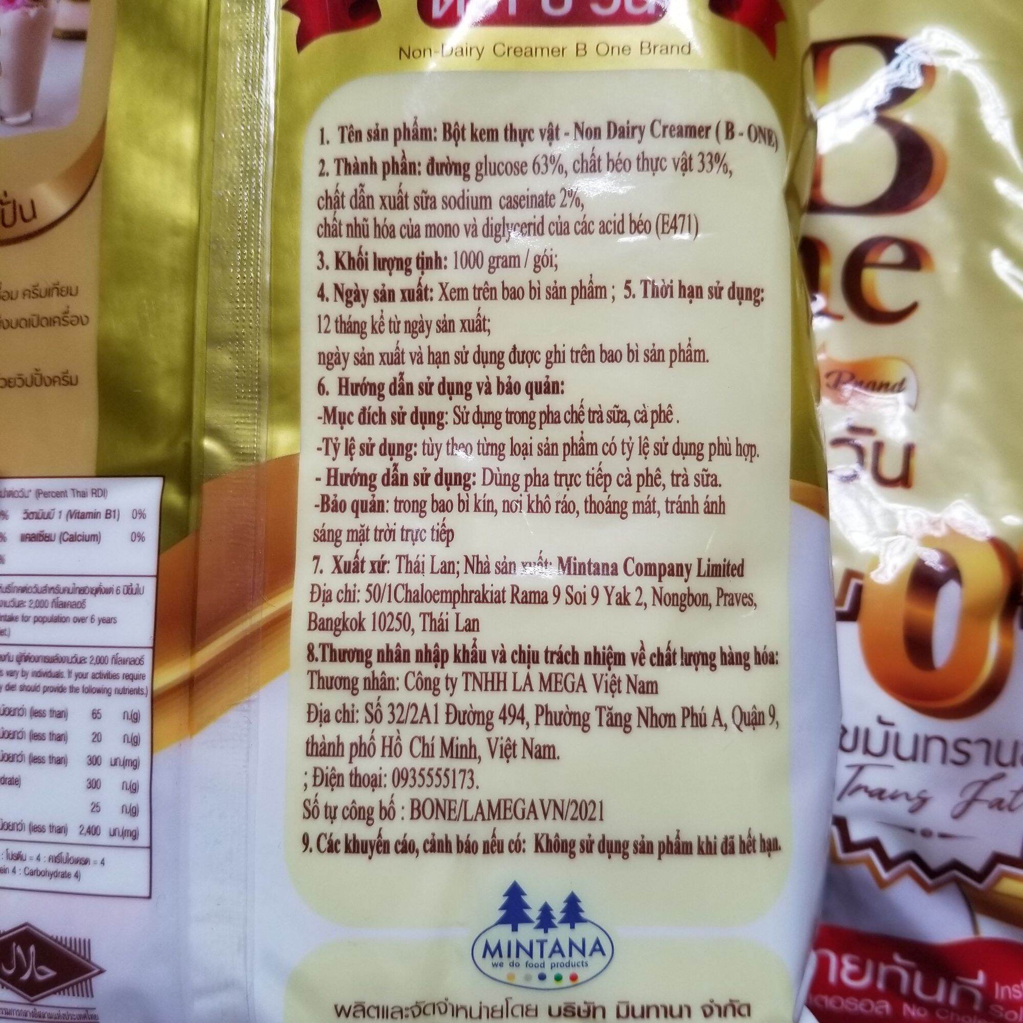 Bột Kem Béo B-ONE Pha Trà Sữa 1kg