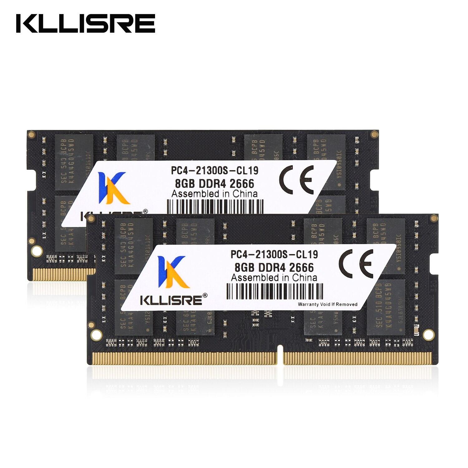 Kllisre ddr3 ddr4 8gb 4gb 16gb máy tính xách tay ram 1333 1600 2400 2666 3200 ddr3l 204pin sodimm bộ nhớ máy tính xách tay