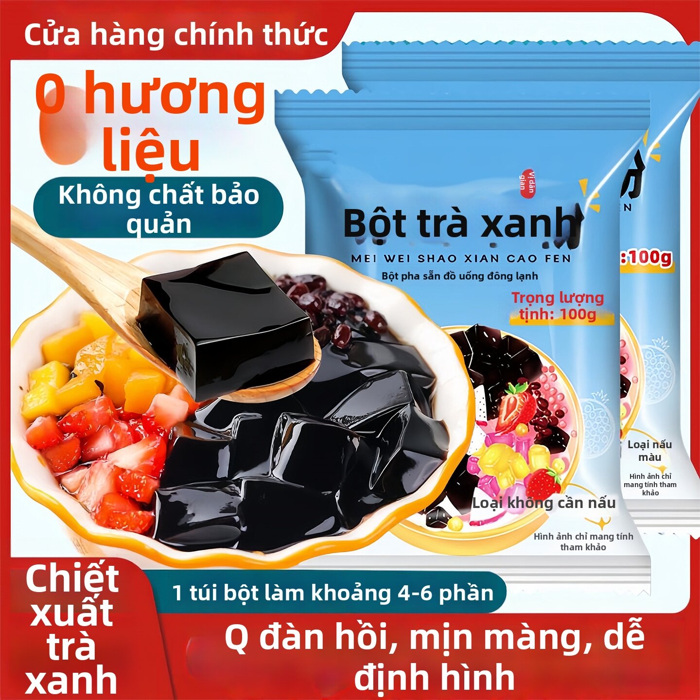 Bột Đen Ngọt Lạnh Không Chất Bảo Quản Cho Quán Trà Sữa