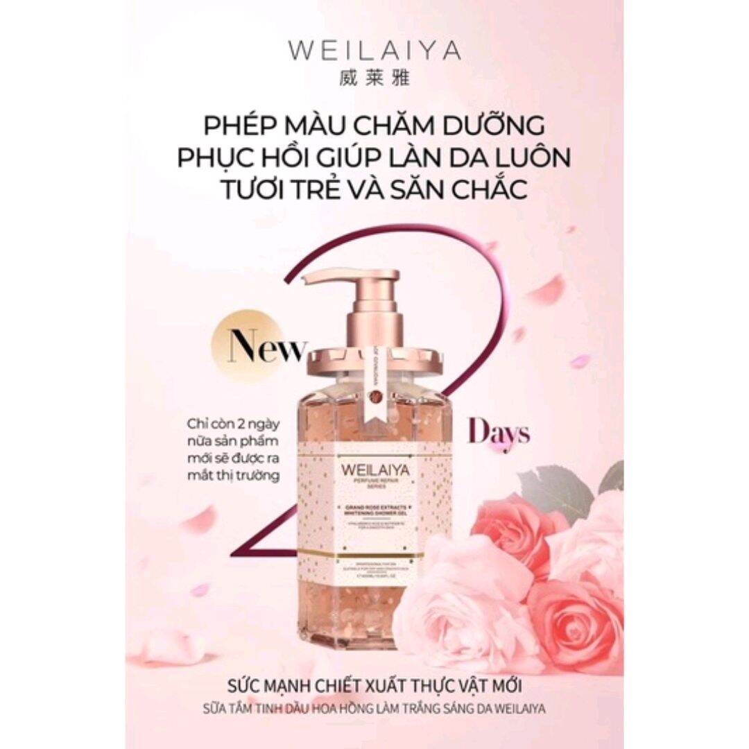 Sữa tắm trắng weilaiya grand rose extracts whitening shower gel
