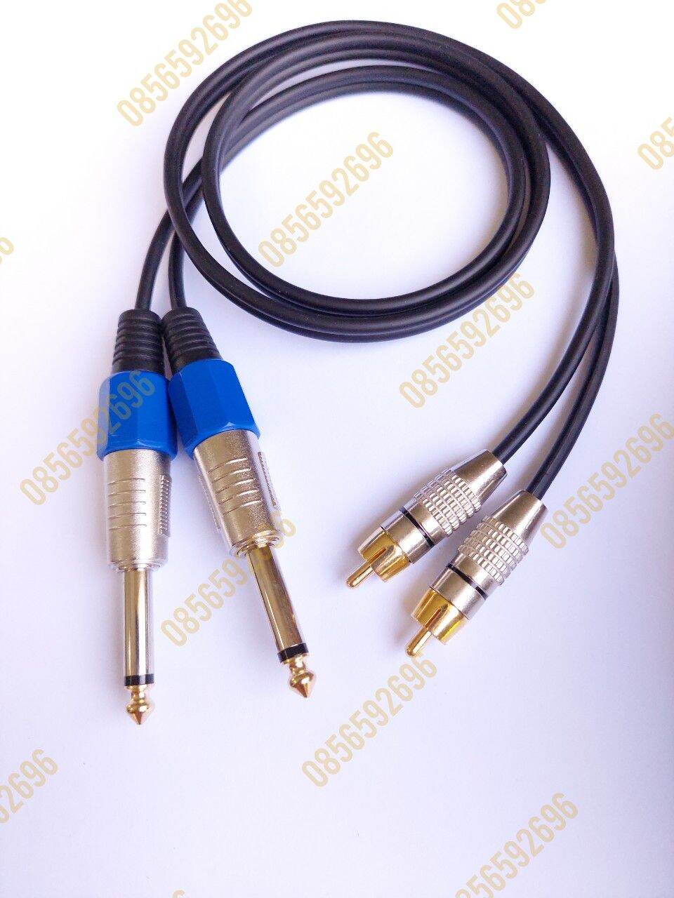 Dây tín hiệu 2 đầu jack 6ly ra 2 đầu jack bông sen dài 80cm
