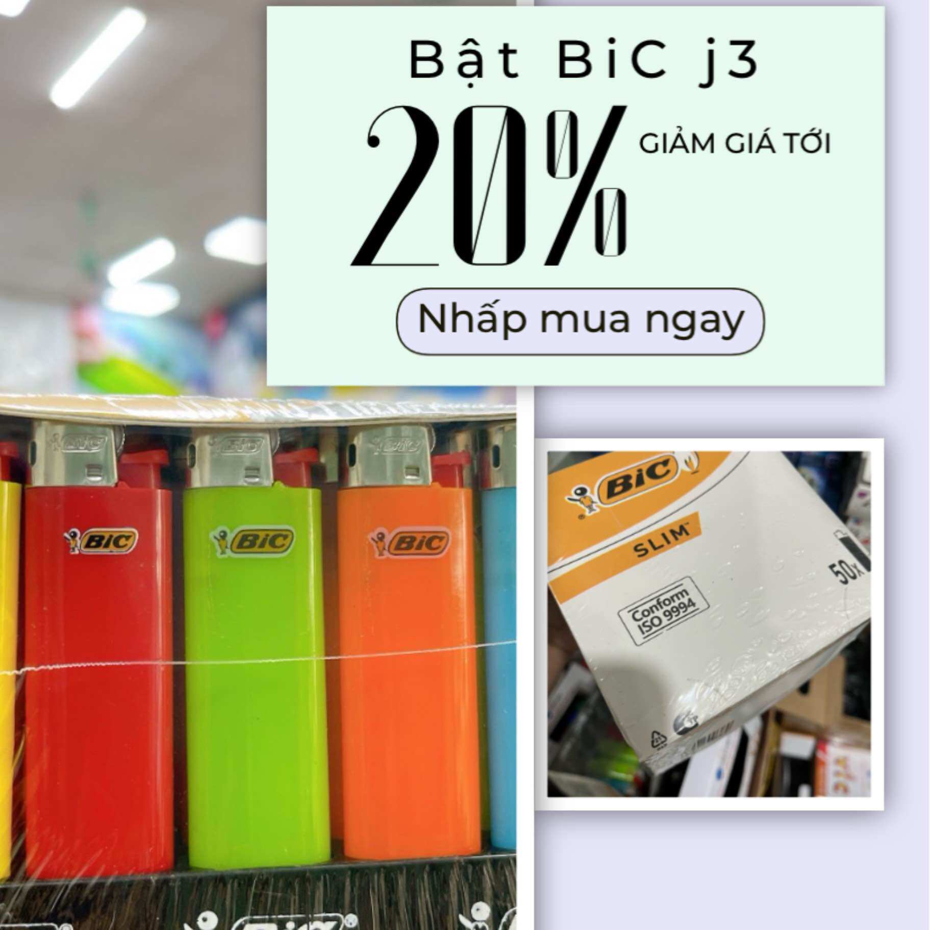 Hộp Quẹt Đá Bic J3
