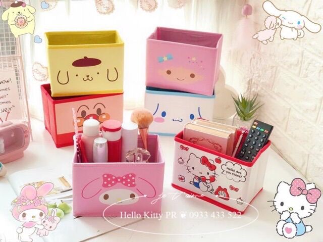 Thùng đựng phụ kiện xếp gọn Hello Kitty -  Doremon Doraemon