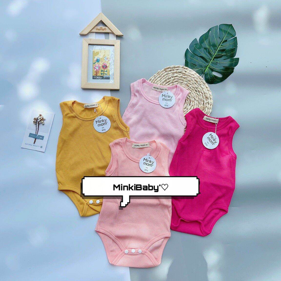 [XẢ HÀNG]Bộ đồ body suit len tăm ba lỗ cho bé trai bé gái sơ sinh. Hàng loại 1, co giãn 4 chiều