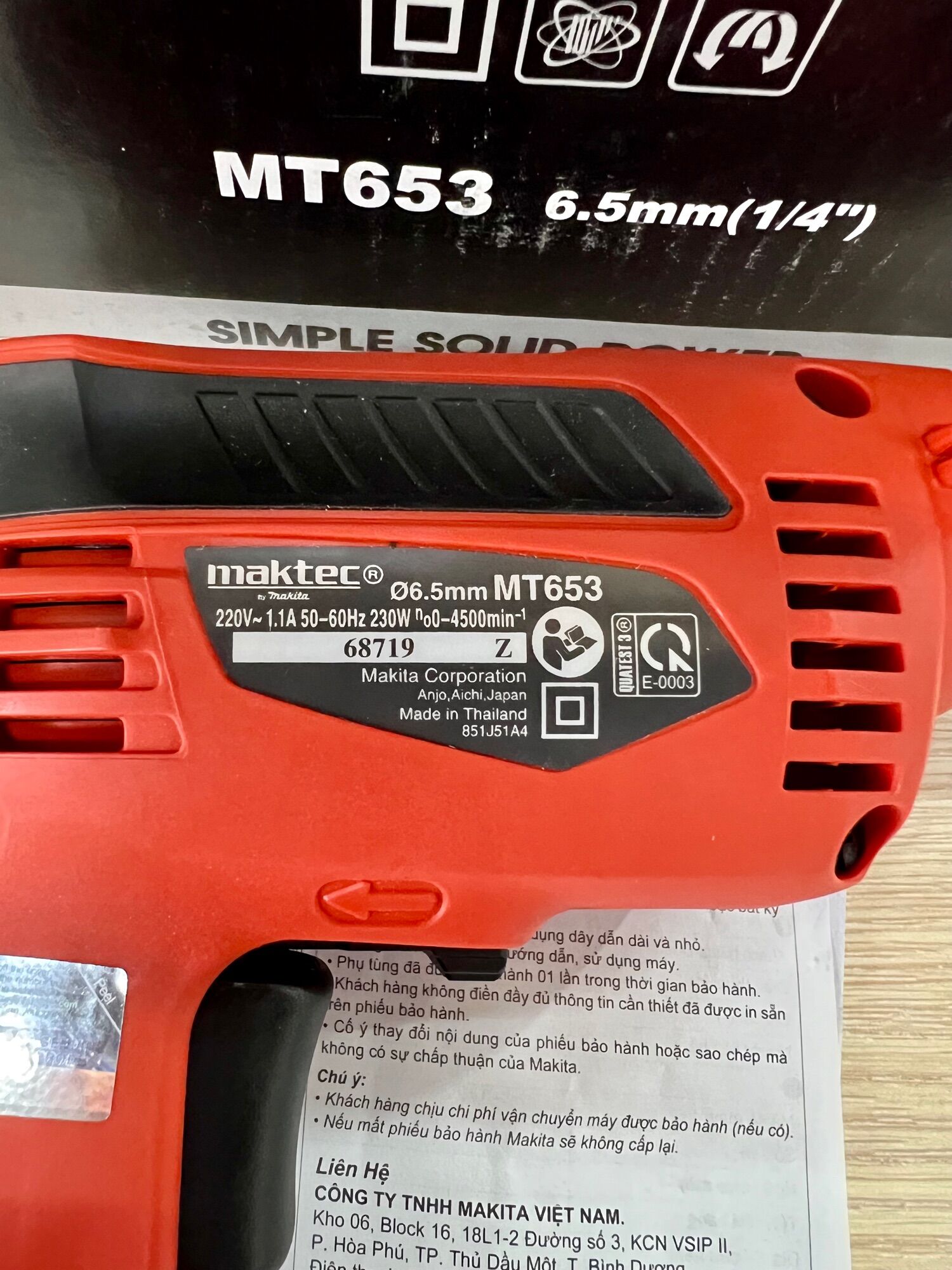 Máy khoan Maktec MT653 (6.5mm-230W) Hàng Chính Hãng