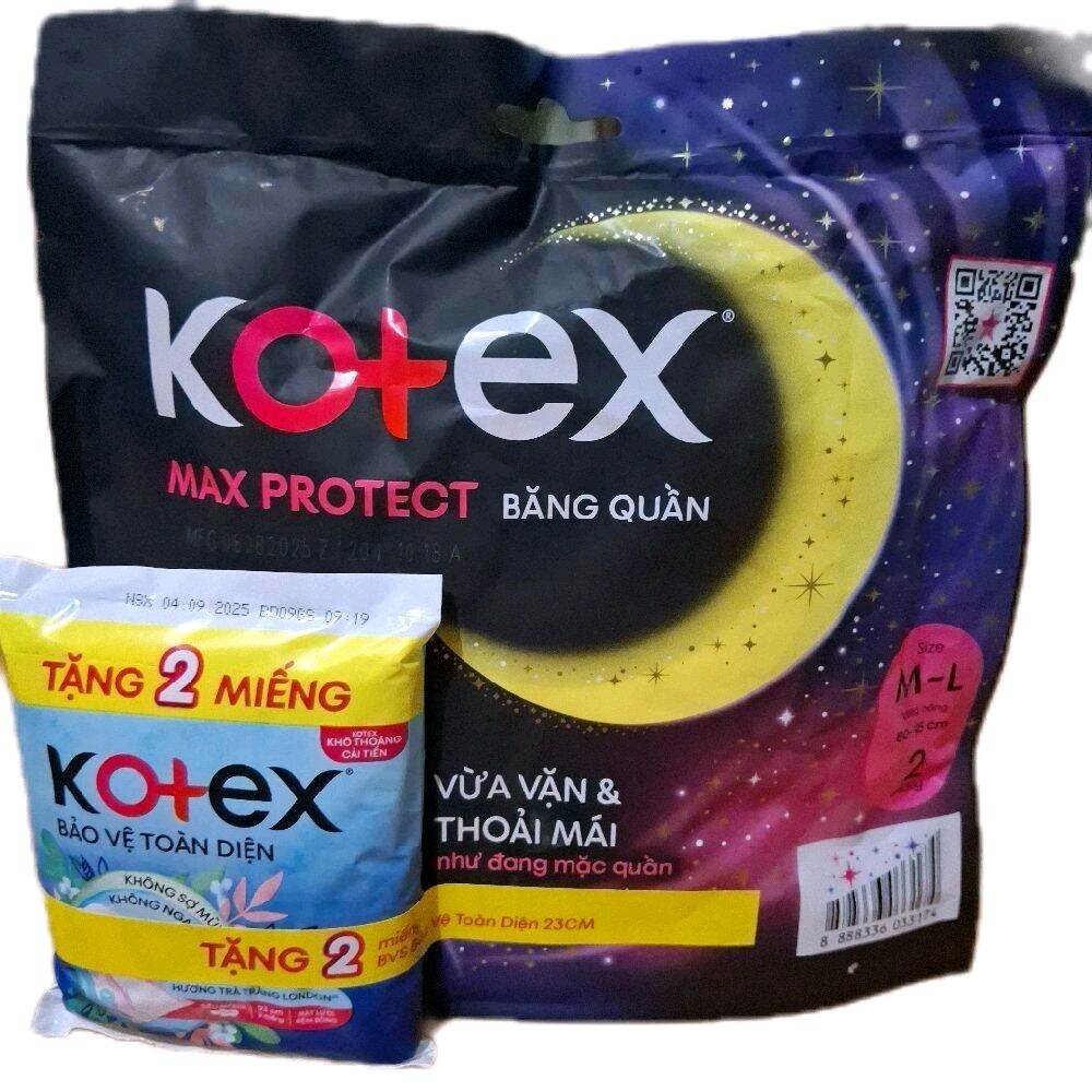 combo 2gói Băng vệ sinh kotex dạng quần siêu miềm mại (gói 2quần sai M-L)bề mặt lưới thấm hút nhanh khô ráo thoáng mát chống tràn với mọi tư thế.bảo toàn diện