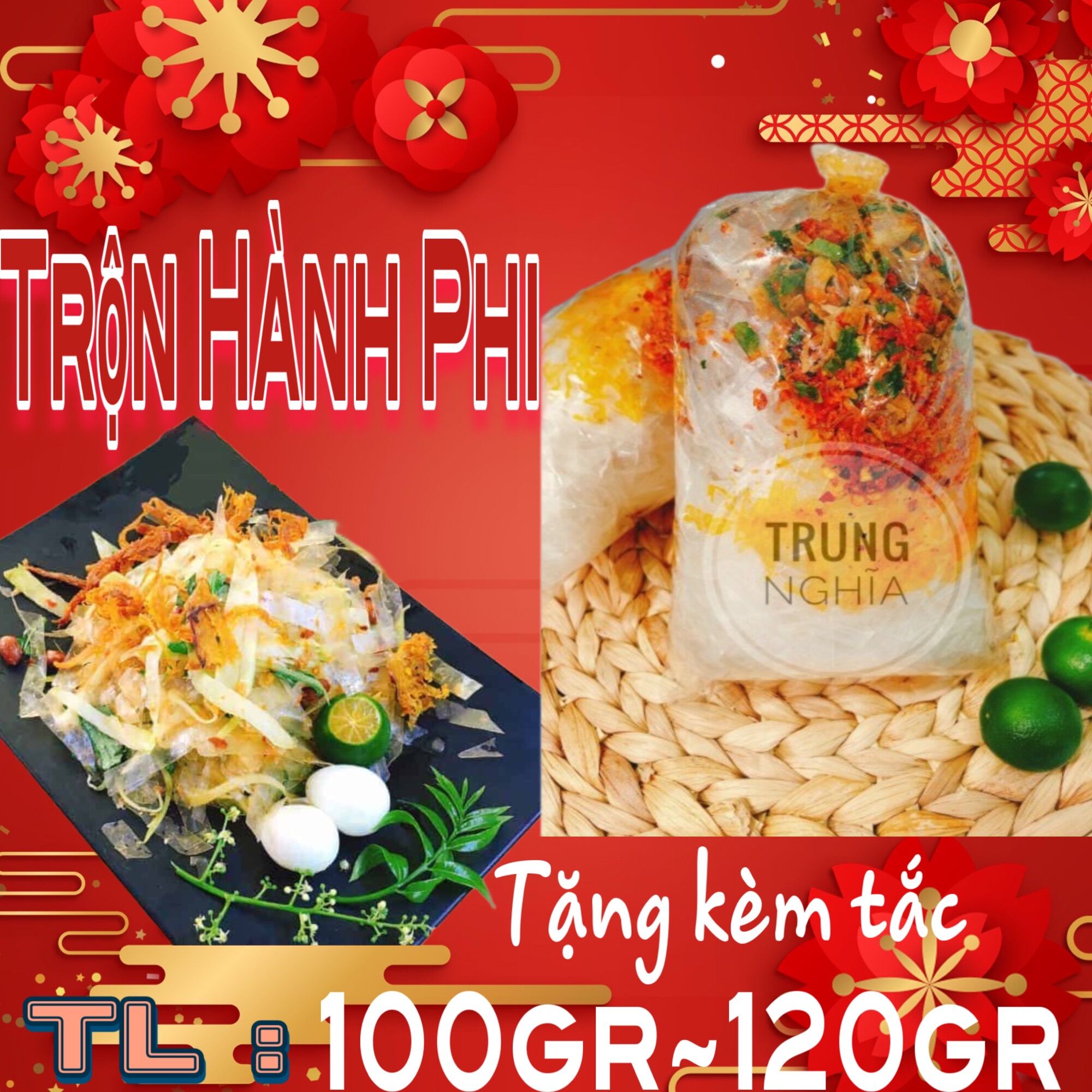 [ 5 BỊCH ] BÁNH TRÁNG TRỘN HÀNH PHI TRUNG NGHĨA
