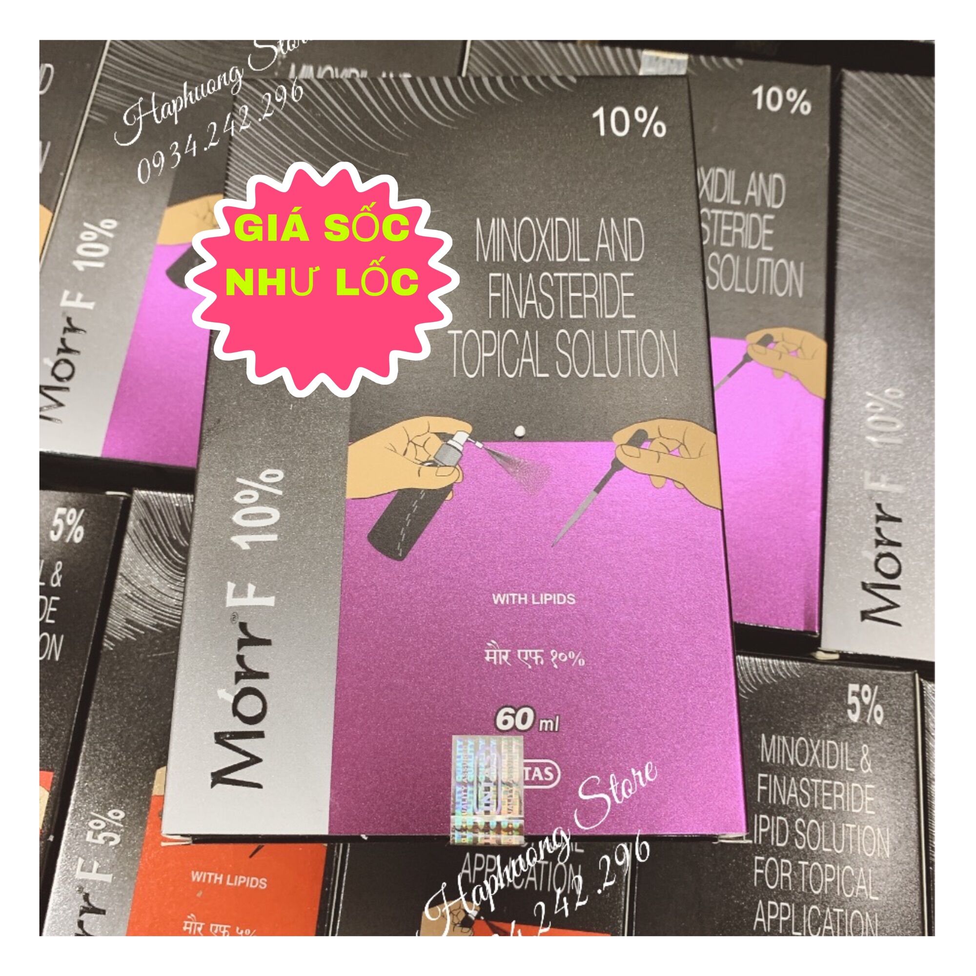 Có bill mua hàng tại Ấn độ, Serum Thoa ngoài mọc tóc Morr F10% minoxidil & Finasteride cho Nam giới