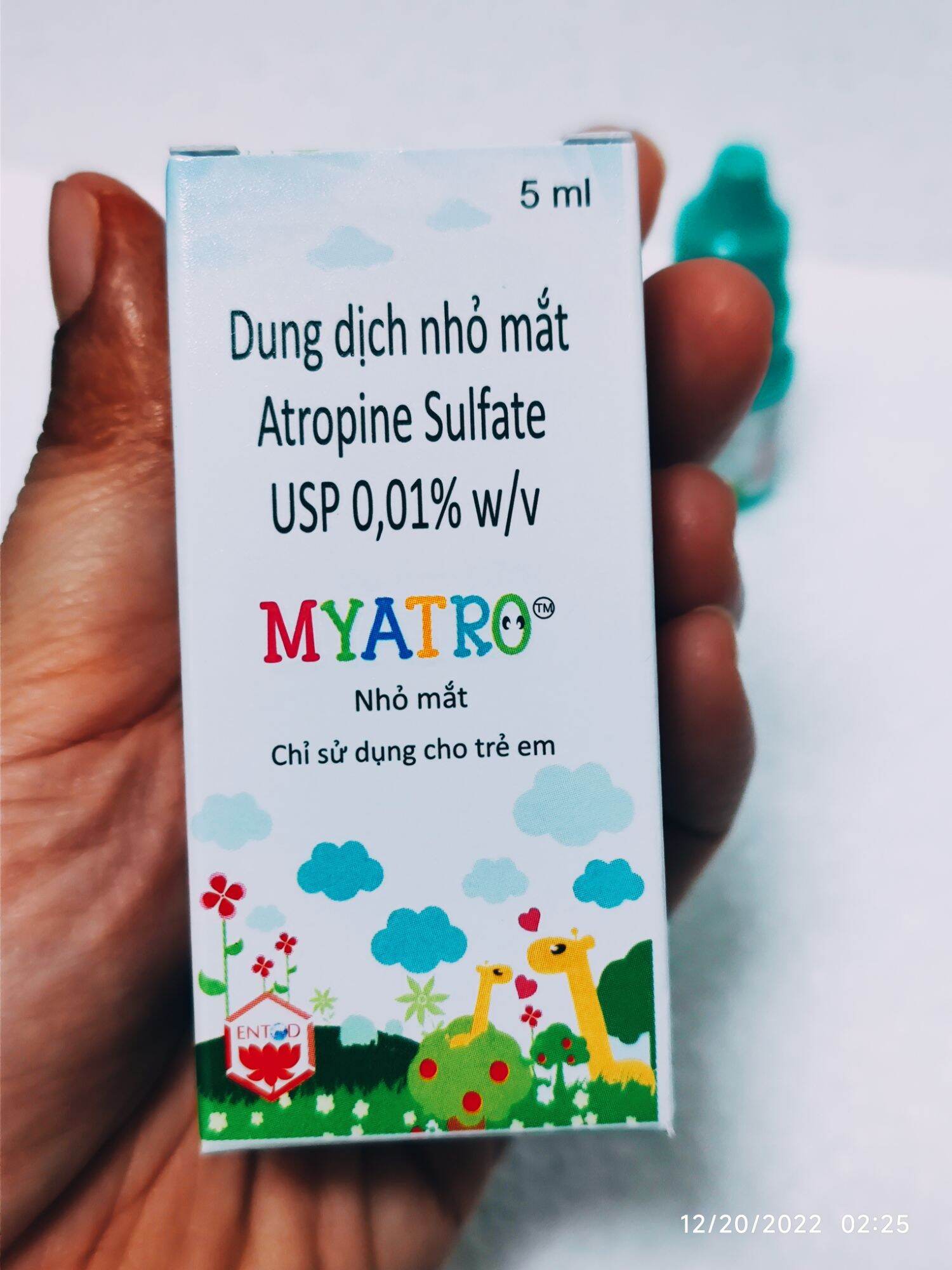 Myatro 0.01% Nhỏ mắt dành cho người cận thị Atropin 0.01%