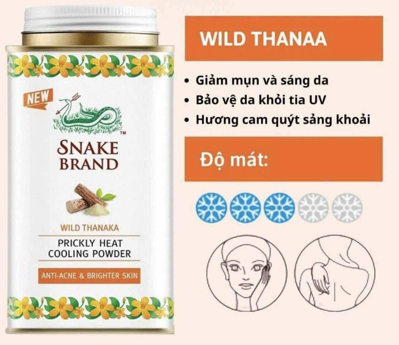 Phấn lạnh Snake Brand Prickly Heat Cooling Powder