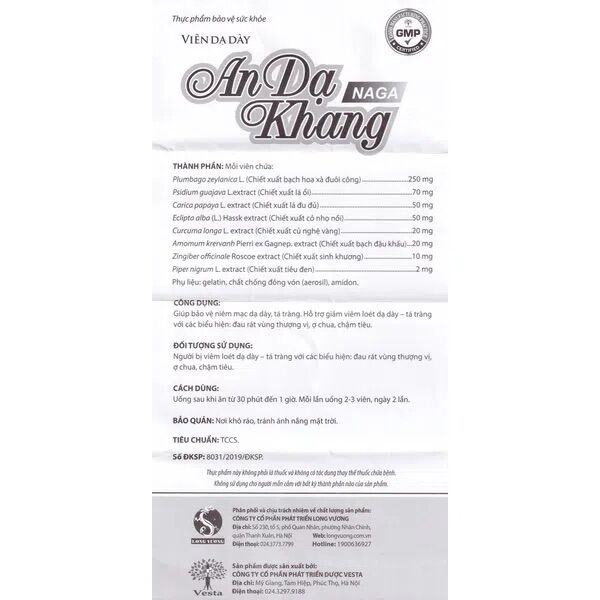 Viên Dạ Dày An Dạ Khang Naga 3X10