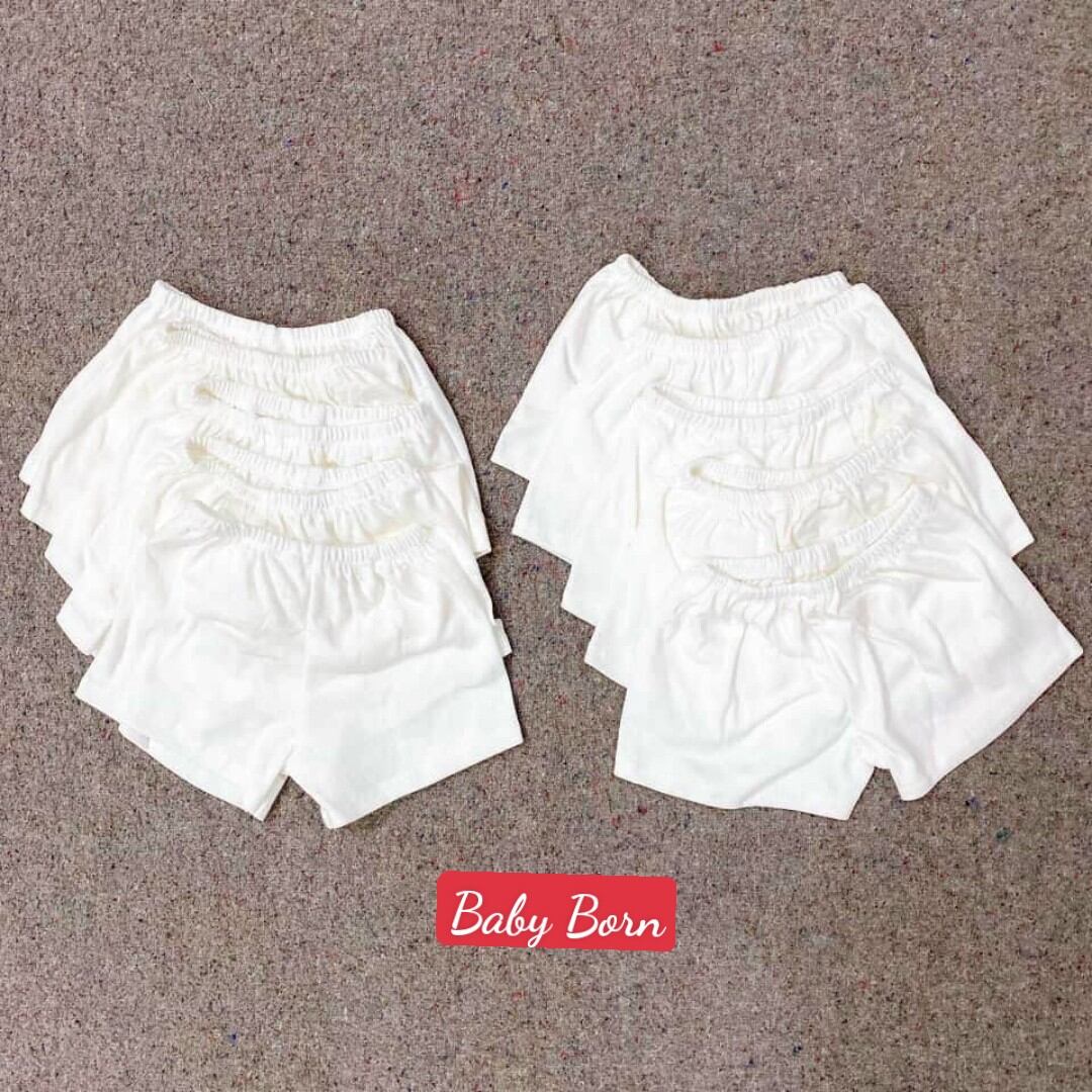 Quần ngắn trắng hotga cho bé sơ sinh - quần chục cho bé sơ sinh - quần ngắn cho bé sơ sinh - 6kg