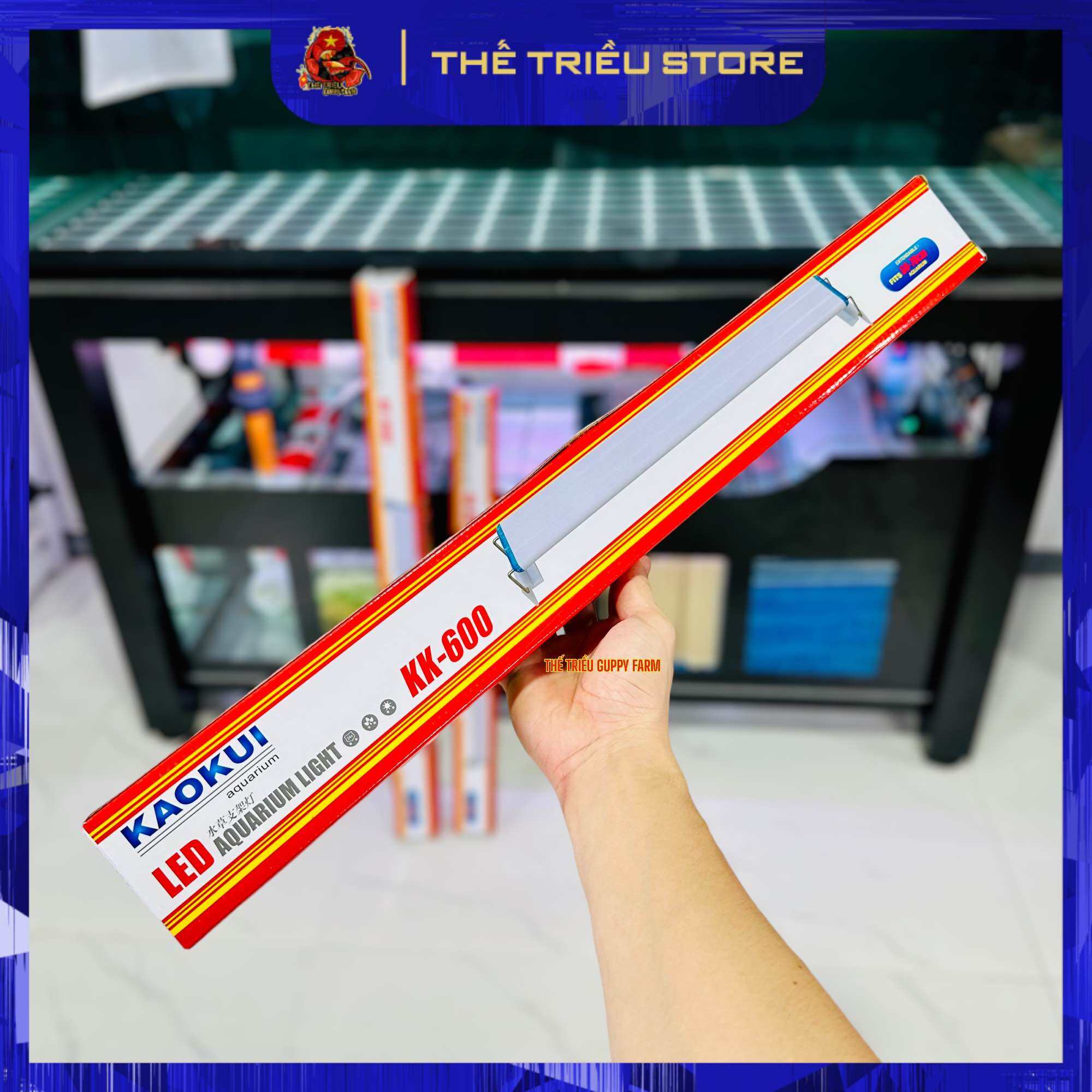 Đèn led máng Koukui 30cm-1m2 “Điều chỉnh 3 chế độ màu” Ánh sáng 10000K 6 hàng bóng. Dùng cho bể cá t