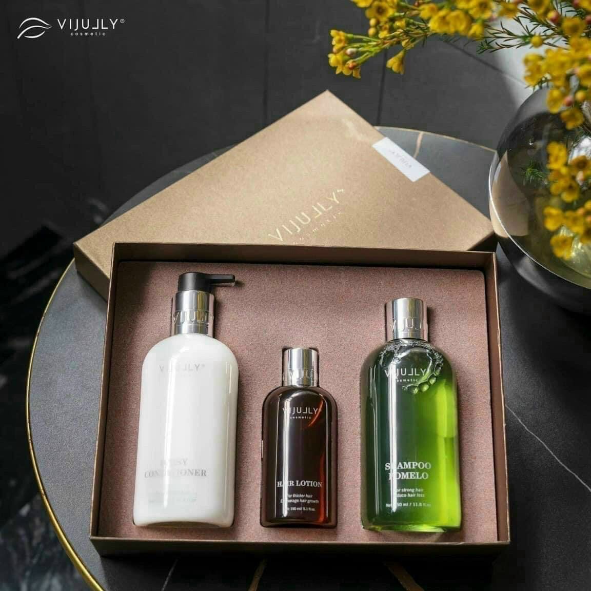 Combo dầu gội xả xịt bưởi vijully