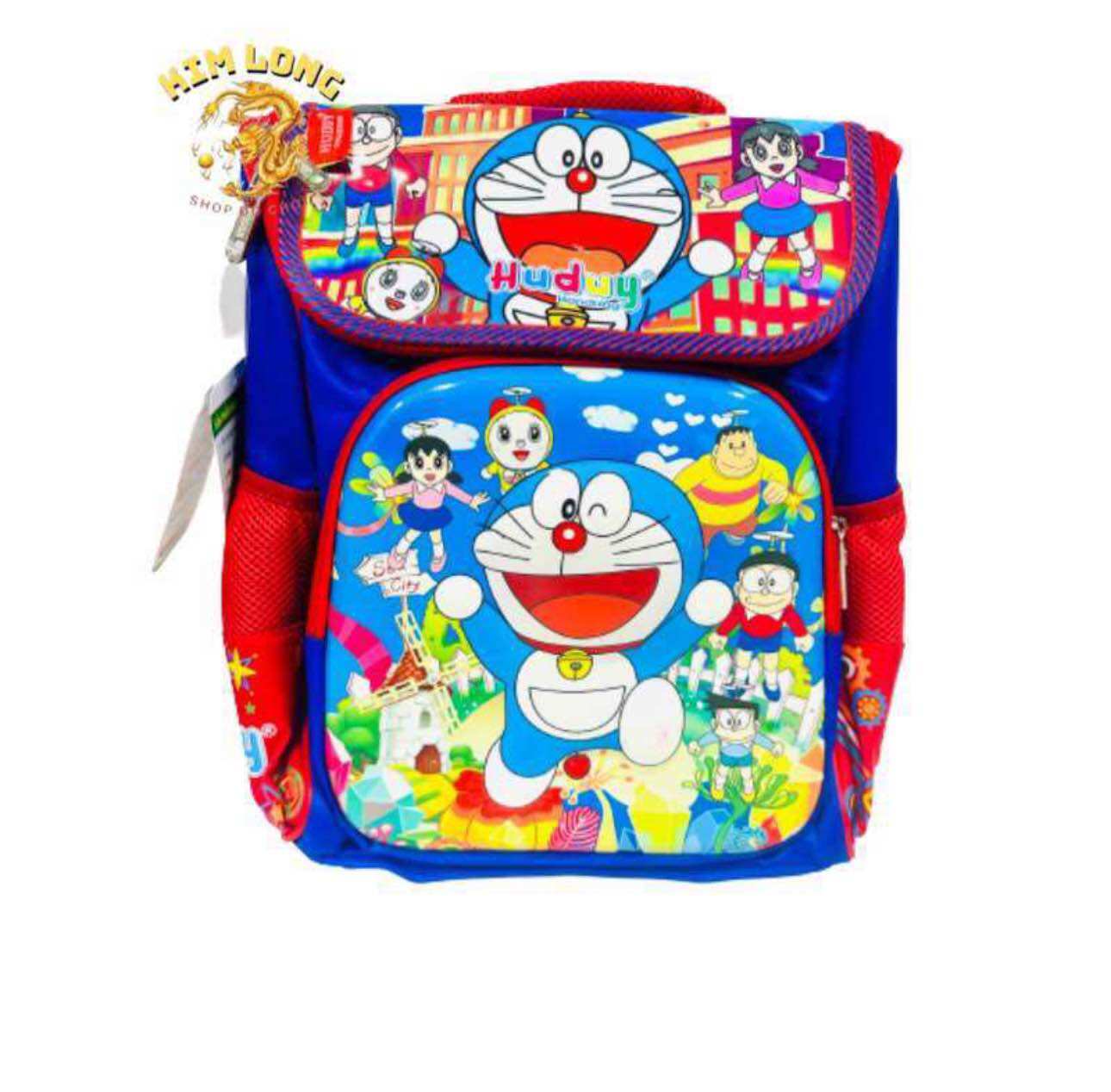 Ba lô - cặp học sinh siêu nhẹ chống gù lưng cho bé trai cấp 1 hình DOREMON nổi VSTYLE - HUDUY