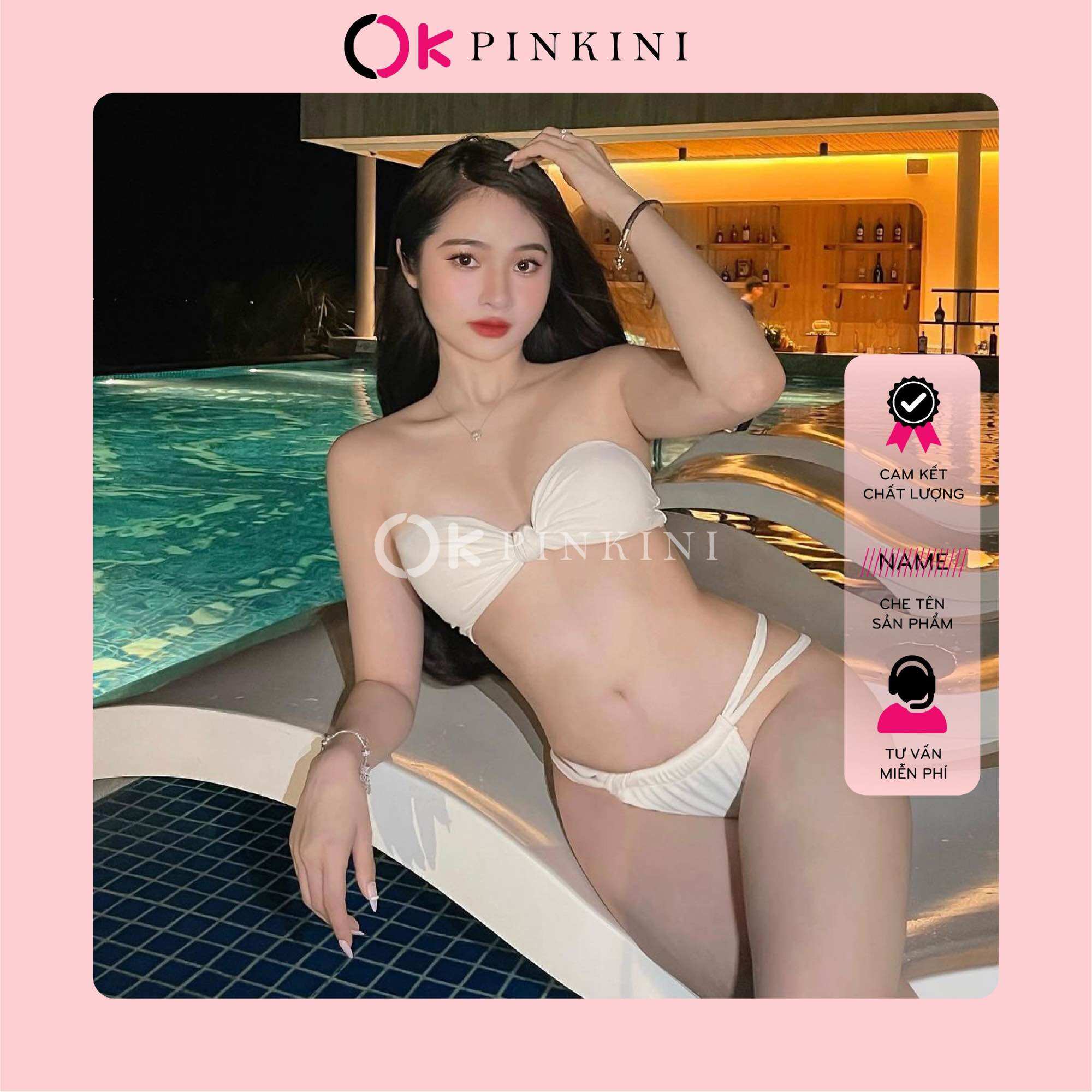 (HCM) Bikini 2 Mảnh Áo Nơ Quần Đan Dây Quyến Rũ